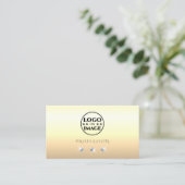 Chic Cream Beige Ombre Sparging Diamonds Voeg Logo Visitekaartje (Staand voorkant)
