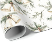 Chic Cream Bellen Kerstmis Cadeaupapier (Rol Hoek)