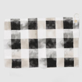Chic Cream Black Plaid Golfhanddoek (Horizontaal)