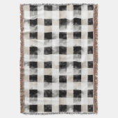 Chic Cream Black Plaid Kerstmis Deken (Voorkant Verticaal)