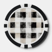 Chic Cream Black Plaid Kerstmis Poker Chips (Voorkant)