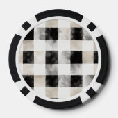 Chic Cream Black Plaid Kerstmis Poker Chips (Achterkant)