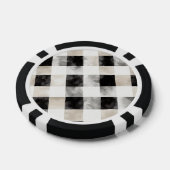 Chic Cream Black Plaid Kerstmis Poker Chips (Enkel)