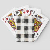 Chic Cream Black Plaid Kerstmis Pokerkaarten (Achterkant)