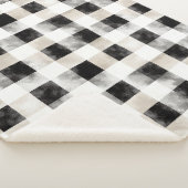 Chic Cream Black Plaid Kerstmis Sherpa Deken (3/4)