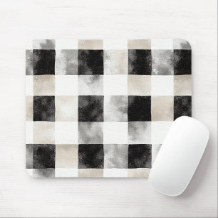 Chic Cream Black Plaid Stripes Muismat