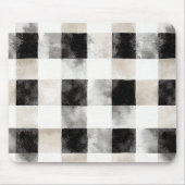 Chic Cream Black Plaid Stripes Muismat (Voorkant)