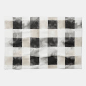 Chic Cream Black Plaid Theedoek (Horizontaal)