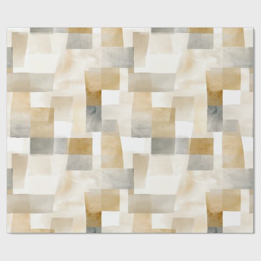 Chic Cream Brown Abstract Cadeaupapier (Vlak)