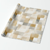 Chic Cream Brown Abstract Cadeaupapier (Uitgerold)