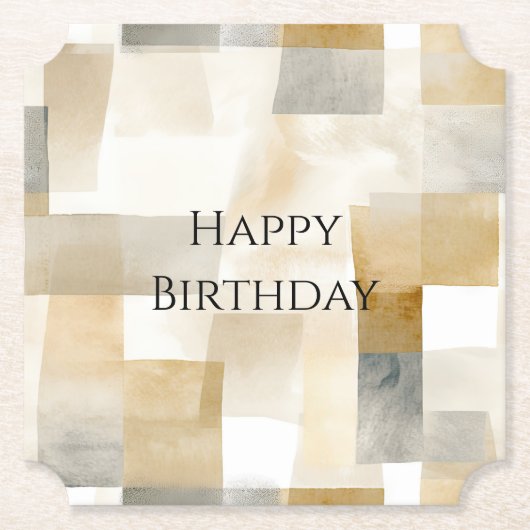 Chic Cream Brown Abstract Kartonnen Onderzetters (Voorkant)