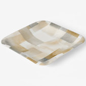 Chic Cream Brown Abstract Papieren Bordje (Gebogen)