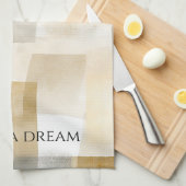 Chic Cream Brown Abstract Theedoek (Quarter Fold)