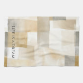 Chic Cream Brown Abstract Theedoek (Horizontaal)