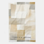 Chic Cream Brown Abstract Theedoek (Verticaal)