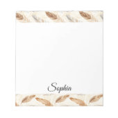 Chic Cream Brown Feathers Notitieblok (Voorkant)