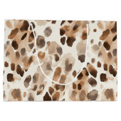 Chic Cream Brown Leopard Animal Birthday Groot Cadeauzakje (Achterkant)