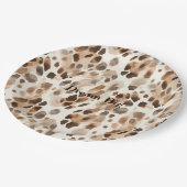 Chic Cream Brown Leopard Animal Birthday Papieren Bordje (Gekanteld)