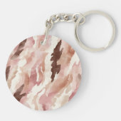 Chic Cream Brown Leopard Animal Birthday Sleutelhanger (Achterkant)