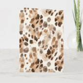 Chic Cream Brown Leopard Animal Pink Birthday Kaart (Achterkant)