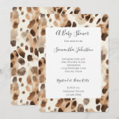 Chic Cream Brown Leopard Animal Print Baby shower Kaart (Voorkant / Achterkant)