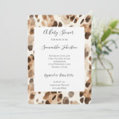 Chic Cream Brown Leopard Animal Print Baby shower Kaart (Staand voorkant)