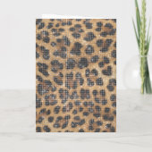 Chic Cream Brown Leopard Animal Print Sparkle Kaart (Achterkant)