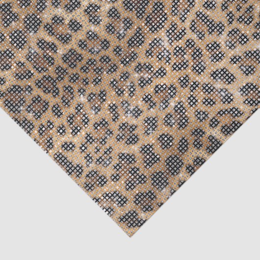 Chic Cream Brown Leopard Animal Print Sparkle Tissuepapier (Detail)