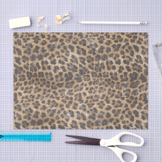 Chic Cream Brown Leopard Animal Print Sparkle Tissuepapier (Craft)
