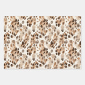 Chic Cream Brown Leopard Animal Print Verjaardag Inpakpapier Vel (Voorkant 3)