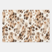 Chic Cream Brown Leopard Animal Print Verjaardag Inpakpapier Vel (Voorkant)