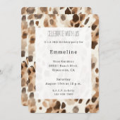 Chic Cream Brown Leopard Animal Print Verjaardag Kaart (Voorkant / Achterkant)