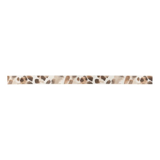 Chic Cream Brown Leopard Animal Print Verjaardag Satijnen Lint (Voorkant)