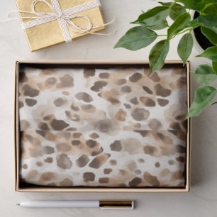 Chic Cream Brown Leopard Animal Print Verjaardag Tissuepapier