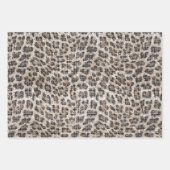 Chic Cream Brown Leopard Animal Sparkle Christmas Inpakpapier Vel (Voorkant 3)