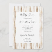 Chic Cream Brown Stripes Baby shower Kaart (Voorkant)
