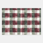 Chic Cream Brown Stripes Kerst Rode Ornamenten Inpakpapier Vel (Voorkant 3)