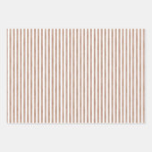 Chic Cream Brown Stripes Kerst Rode Ornamenten Inpakpapier Vel (Voorkant 3)