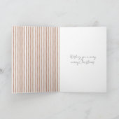 Chic Cream Brown Stripes Kerstboom Kaart (Binnen)