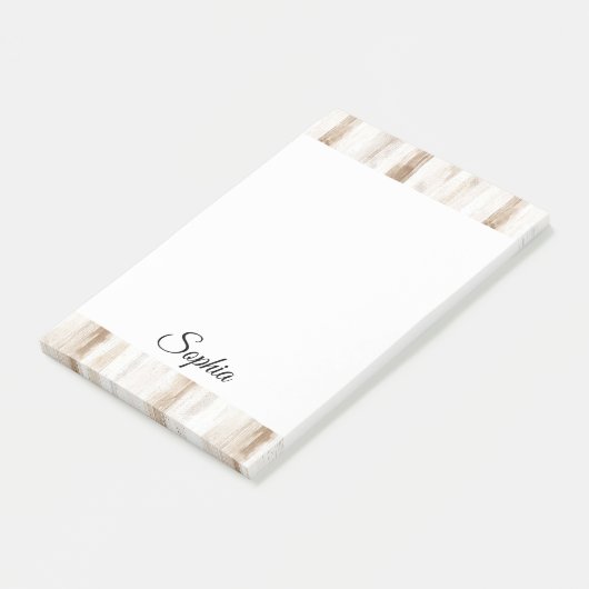 Chic Cream Brown Stripes Post-it® Notes (Schuin)