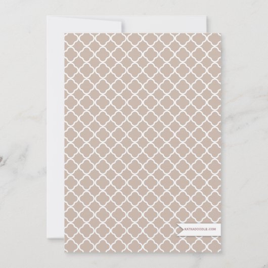 Chic Cream & Brown Teapot Vrijgezellenfeest Tea Pa Kaart (Achterkant)