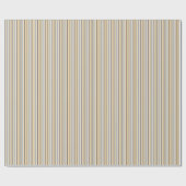 Chic Cream Bruin Blauwe Stripes Verjaardag Cadeaupapier (Vlak)