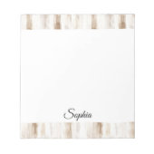 Chic Cream Bruine Strepen Notitieblok (Voorkant)