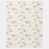 Chic Cream Butterflies Baby Shower Fleece Deken (Voorkant)