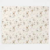 Chic Cream Butterflies Baby Shower Fleece Deken (Voorkant (Horizontaal))