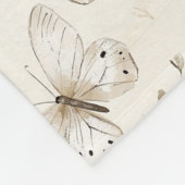 Chic Cream Butterflies Baby Shower Fleece Deken (Hoek)