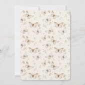 Chic Cream Butterflies Baby shower Kaart (Achterkant)