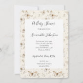 Chic Cream Butterflies Baby shower Kaart (Voorkant)