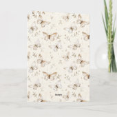 Chic Cream Butterflies Birthday Kaart (Achterkant)