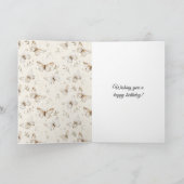 Chic Cream Butterflies Birthday Kaart (Binnen)